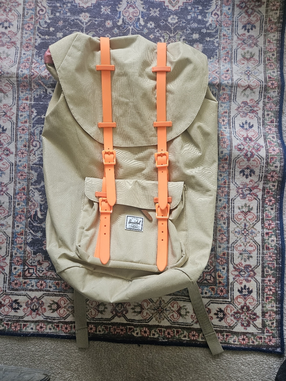 Herschel Supply Co. Little America Backpack Cream/Vermillion Orange.